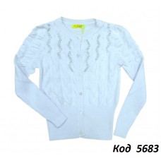 ,Ch Кофта для дівчинки на гудзиках  Xiaofeihu 9-17  (128-152)  білий  5(4)шт.