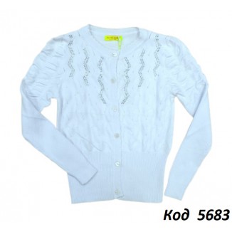 ,Ch Кофта для дівчинки на гудзиках  Xiaofeihu 9-17  (128-152)  білий  5(4)шт.