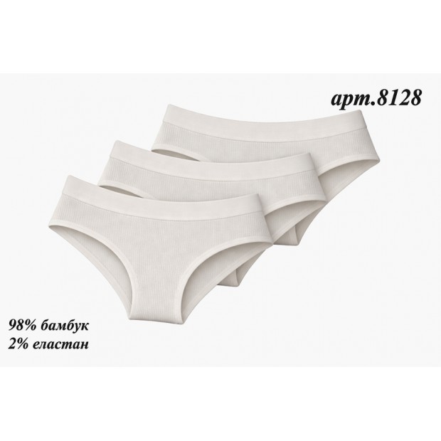 BR Труси жіночі  8128,01  БІЛИЙ БАМБУК  12(3)шт
