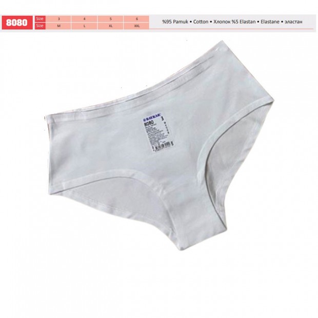 BR Труси жіночі  8080,01  ОДНОТОН БІЛИЙ 12(3)шт