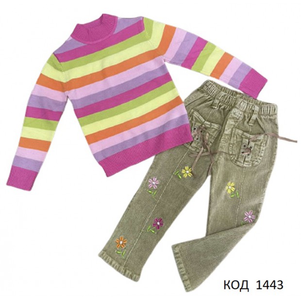 Ch Костюм для дівчинки (светер + штани вельвет)    98-116  4 шт.