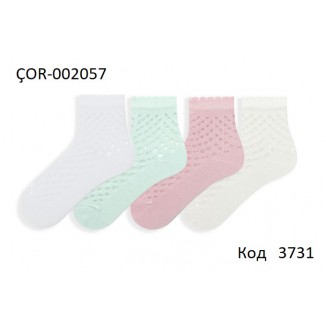 Bross Шкарпетки бавовняні для дівчинки СІТКА АЖУР ÇOR-002057 МІКС  12(3)шт.