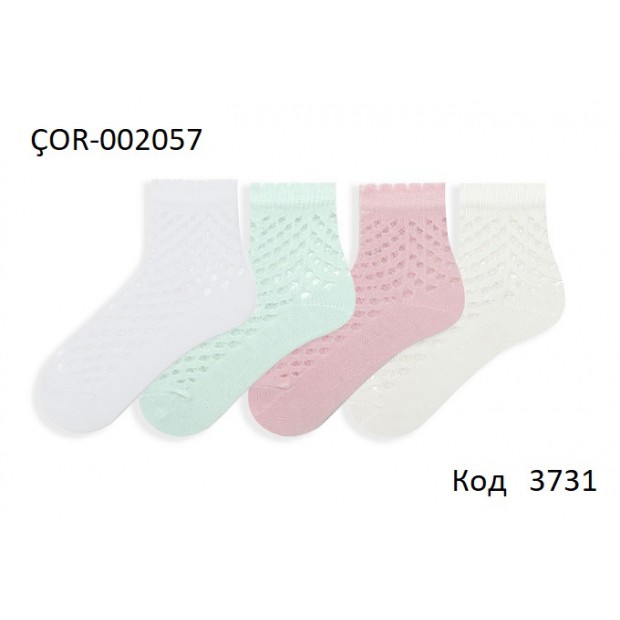 Bross Шкарпетки бавовняні для дівчинки СІТКА АЖУР ÇOR-002057 МІКС  12(3)шт.