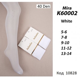 ArtiKatamino Колготки капронові 40 DEN  90%ПА,10%Ел  ОДНОТОН К60002  Beyaz(БІЛИЙ) 6(1) шт.
