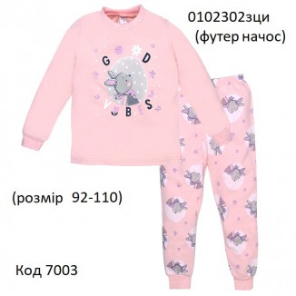 ТТ Пижама футер для дівчинки 092,98,104,110   0102302зци     4 шт