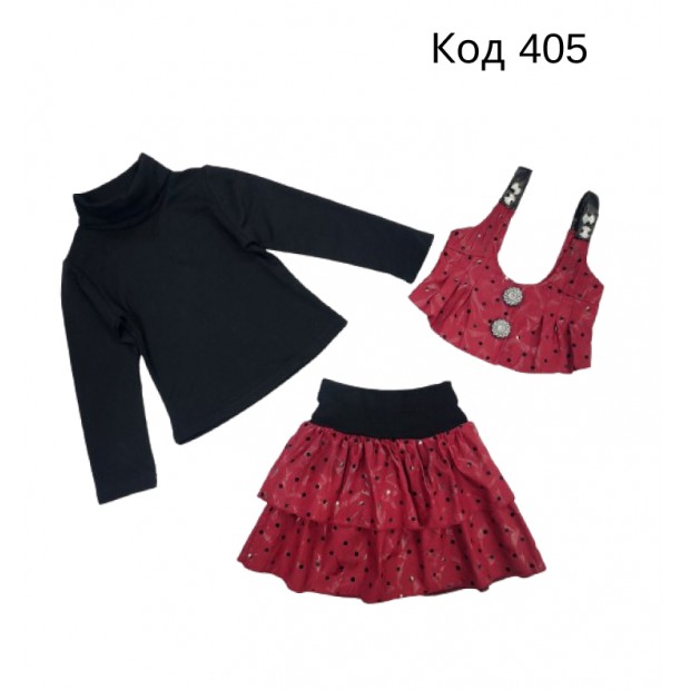 .Ch Костюм для дівчинки (гольф+жилетка+спідниця) 9857 1,2,3 роки 3 шт.