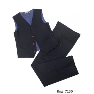 Suzie Костюм (ЖИЛЕТ+штани) для хлопчика Темно-синій клітинка   122-146 р.