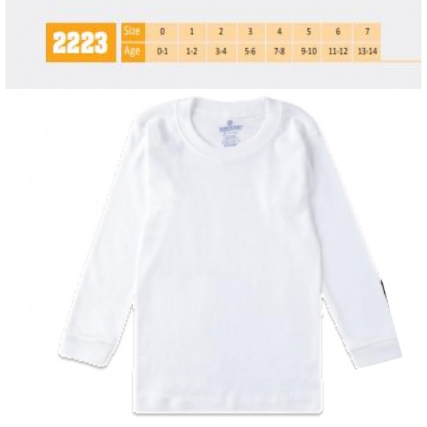 BR Футболка для хлопчика довгий рукав 2223,01 БІЛИЙ   06,07   6(2) шт