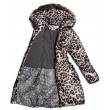 Ch Пальто зимове для дівчинки синтапон на флісі Moonbox 2227 140-158 леопард молочний 4(1)шт