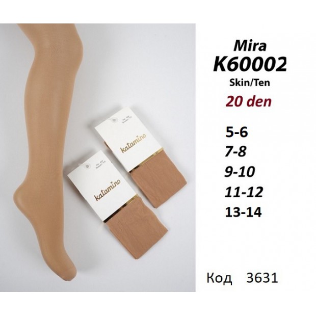 ArtiKatamino Колготки капронові 40 DEN  90%ПА,10%Ел  ОДНОТОН К60002  TEN(БЕЖЕВИЙ) 6(1) шт.