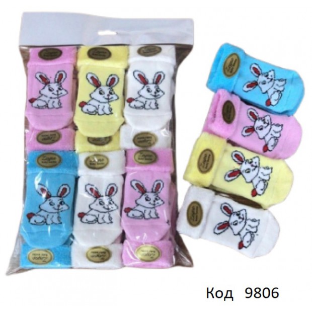 Tr Шкарпетки для новонароджених Zeyno 0199 махра мікс ДІВЧИНКА 12 шт.