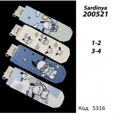 ArtiKatamino Шкарпетки бавовняні для хлопчика МАЛЮНОК 200521 Мікс кольорів  12(3) шт.