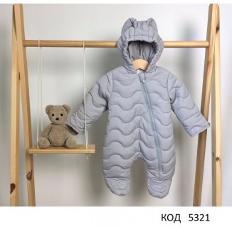 ЛяЛя Комбінезон плащівка (синтепух 150г/кв.м) УНІ   8ПЛ085 (3-30)  СІРИЙ  62,68,74,80  1 шт.