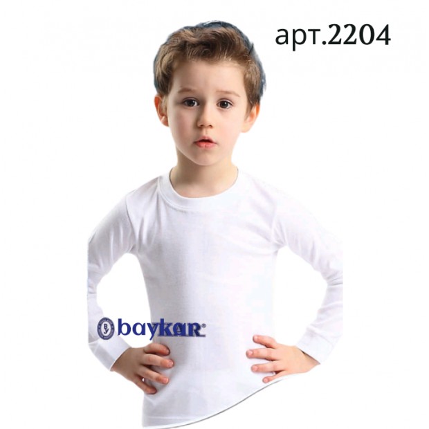 BR Футболка для хлопчика довгий рукав 2204,01 БІЛИЙ   06   2 шт
