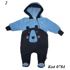 ЛяЛя Комбінезон 2-х нитка/велюр синтепон на трикотажі для хлопчика 8ВЛ047  62,68,74  1шт