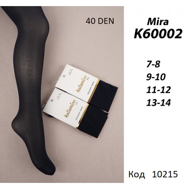 ArtiKatamino Колготки капронові 40 DEN  90%ПА,10%Ел  ОДНОТОН К60002  Siyah(чорний) 6(1) шт.