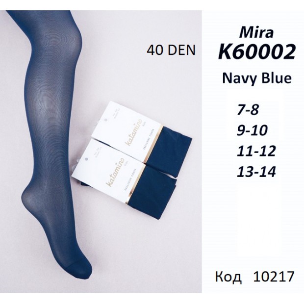 ArtiKatamino Колготки капронові 40 DEN  90%ПА,10%Ел  ОДНОТОН К60002  Lacivert(темно-СИНІЙ) 6(1) шт.