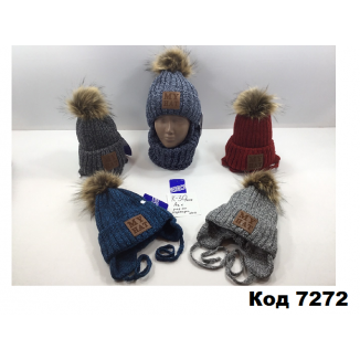 Шапка + хомут флис зав.AGBO k30-3097  48-50   мальч.1 шт.