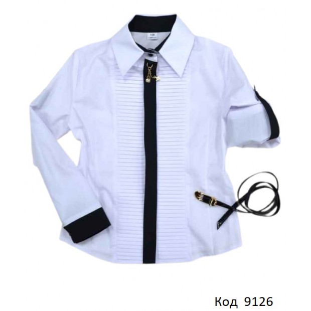 ,Mevis Блуза для дівчинки  Х/Б на гудзиках ba53  128-152  5 шт