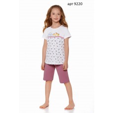 BR Костюм для дівчинки 03-06 (футболка+бриджі)  9220    03-06  BEYAZ(511)білий  1шт.