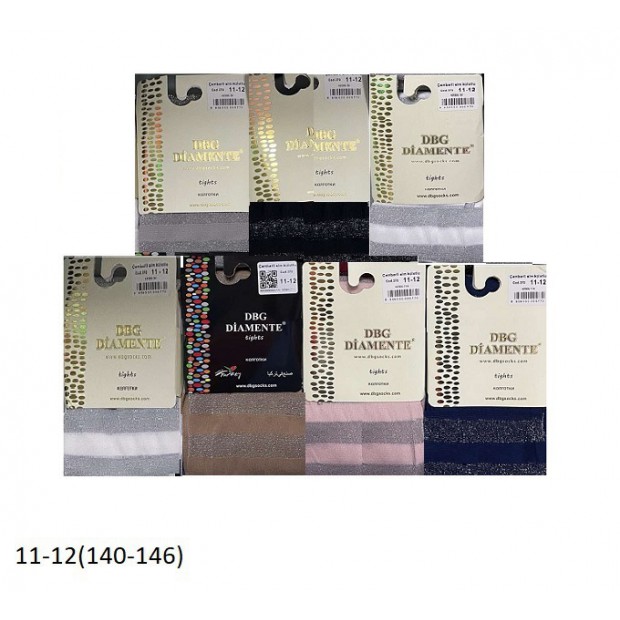 DBG Колготки капронові для дівчинки 270 ЛЮРЕКС Смугасті  11-12(140-146)   1 шт