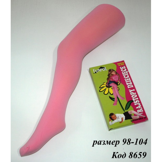 .FR Колготки капронові NATALKA 98-104,110-116  .80DEN РОЗОВИЙ/ 1шт