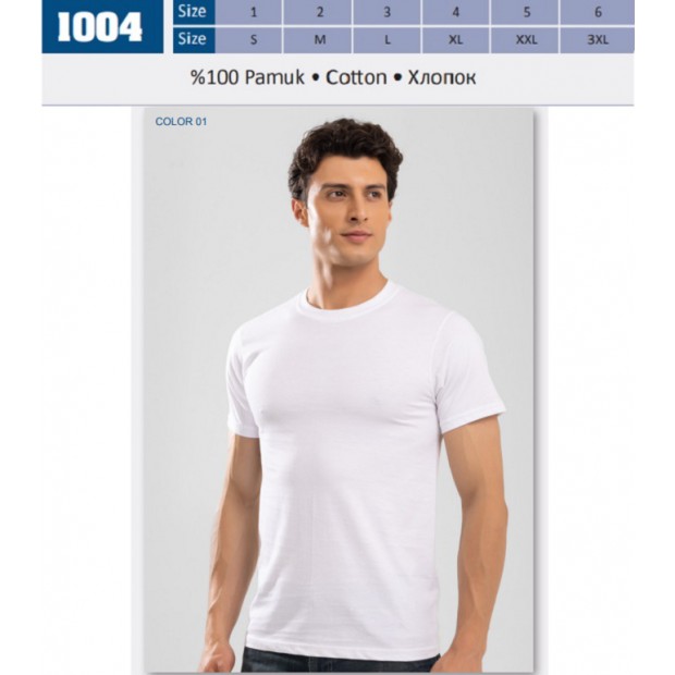 BR Футболка чоловіча 1004.01  БІЛИЙ   6(1) шт.