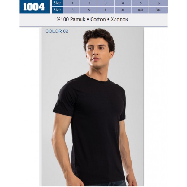 BR Футболка чоловіча 1004.02  ЧОРНИЙ   6(1) шт.