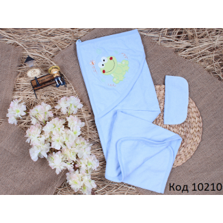 Tr Рушник куточок+рукавичка махра Babyline ЖАБКА  1 шт.