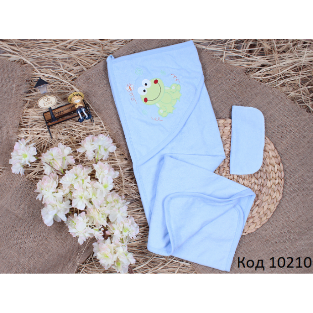 Tr Рушник куточок+рукавичка махра Babyline ЖАБКА  1 шт.