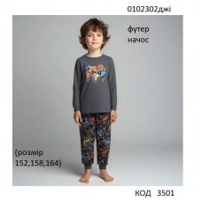 ТТ Пижама футер для хлопчика 152,158,164   0102302джі     3 шт