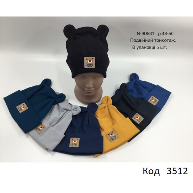 Viva Шапка подвійна для хлопчика N-90531  48-50    5шт