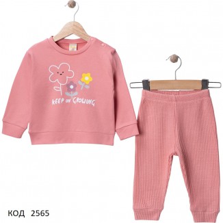 Tr Костюм для дівчинки рубчик NECİXS 243291  6-18 м. 4 шт