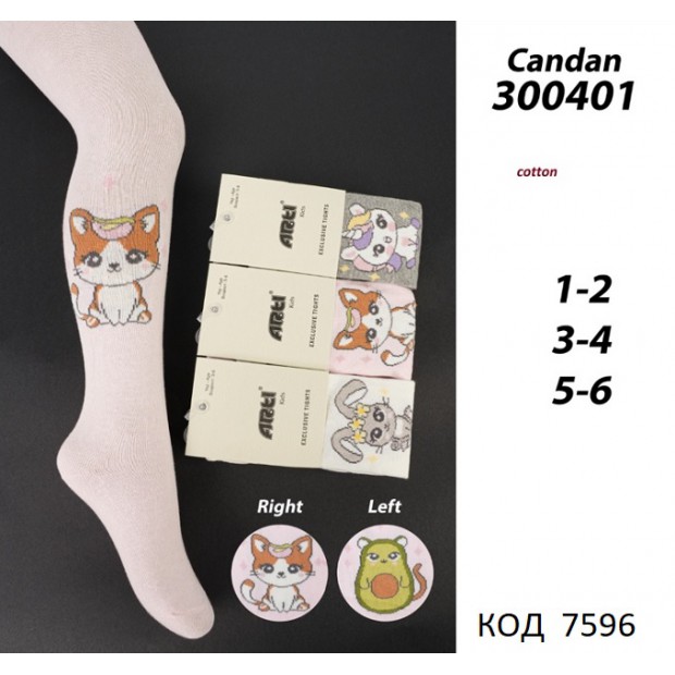 ArtiKatamino Колготки бавовняні для дівчинки МАЛЮНОК 300401 МІКС   6(3) шт.