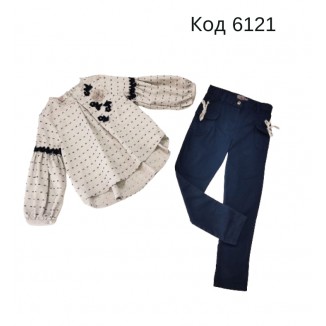 Tr Костюм (блуза+штани) для дівчинки  PINK 2213  7-11 років 5шт