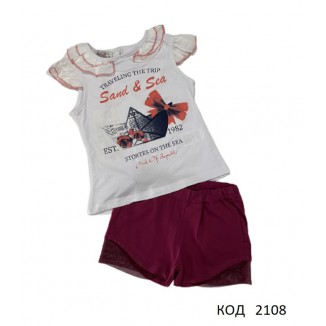 Ukr Коcтюм для дівчинки (майка+шорти)   98,104,110  3 шт.