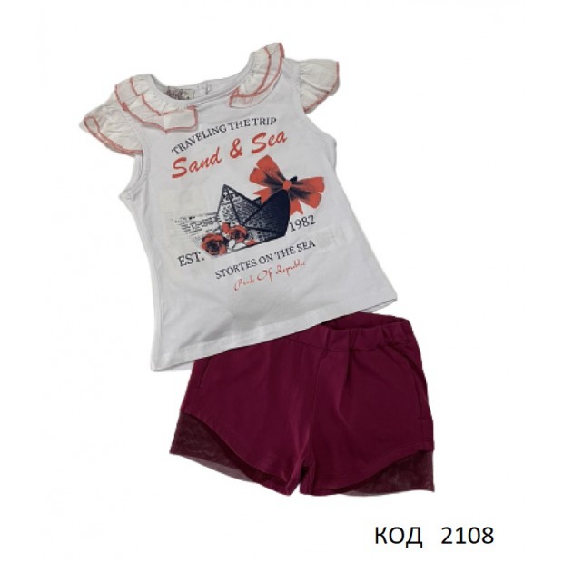 Ukr Коcтюм для дівчинки (майка+шорти)   98,104,110  3 шт.