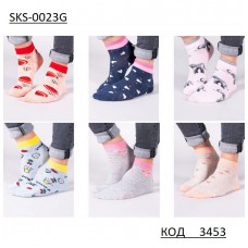 YO Шкарпетки для дівчинки SKS-0023G  КОРОТКІ   МІКС кольорів    31-34//39-41   6(3) шт