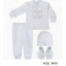 LD Комплект інтерлок ВИШИВКА срібна зірка КД 15   3/4предмети 62,68,74,   1 шт.