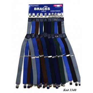 Topgal Підтяжки ПІДЛІТОК Однотон МІКС кольорів 10 шт