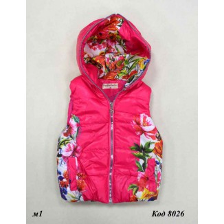 Ch Жилетка для дівчинки з капюшоном синтапон на флісі М,XL   .5 (2)р.