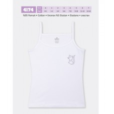 BR Майка для дівчинки 4174,01 БІЛИЙ    06,  6(3) шт.