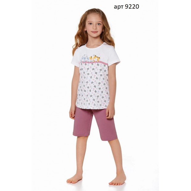 BR Костюм для дівчинки 07-10 (футболка+бриджі)  9220    7-10  BEYAZ(511)білий  1шт.