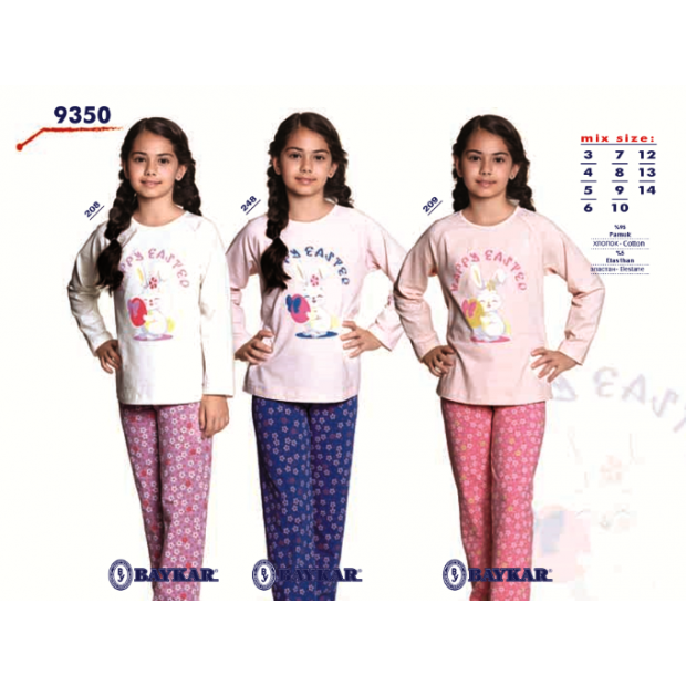 BR Піжама для дівчинки 03-06 стрейч/бавовна  9350    3-6  4 шт.