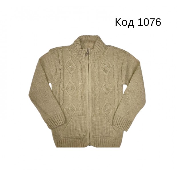 Tr Кофта в'язана для дівчинки на замку ESMA  Бежевий   2,3,4 (86,92,98)   3 шт