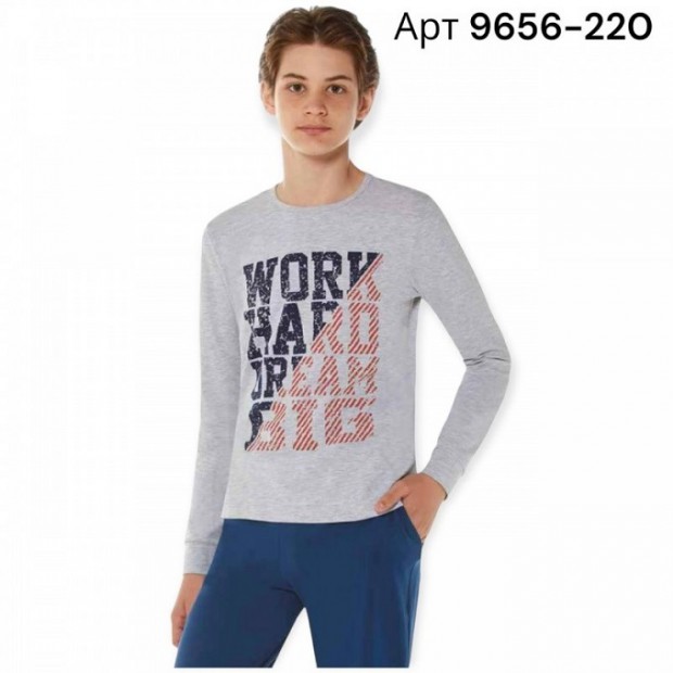 BR Піжама для хлопчика 12,13,14 стрейч/бавовна  9656    GRI MELANJ(220)сірий меланж  1 шт.