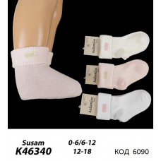ArtiKatamino Шкарпетки бавовняні для дівчинки ясельні НАШИВКА K46340 МІКС  12(3)шт.