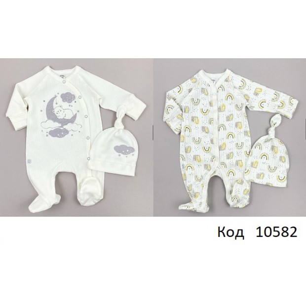 MarioKids Комбінезон рубчик з шапкою   56  4шт