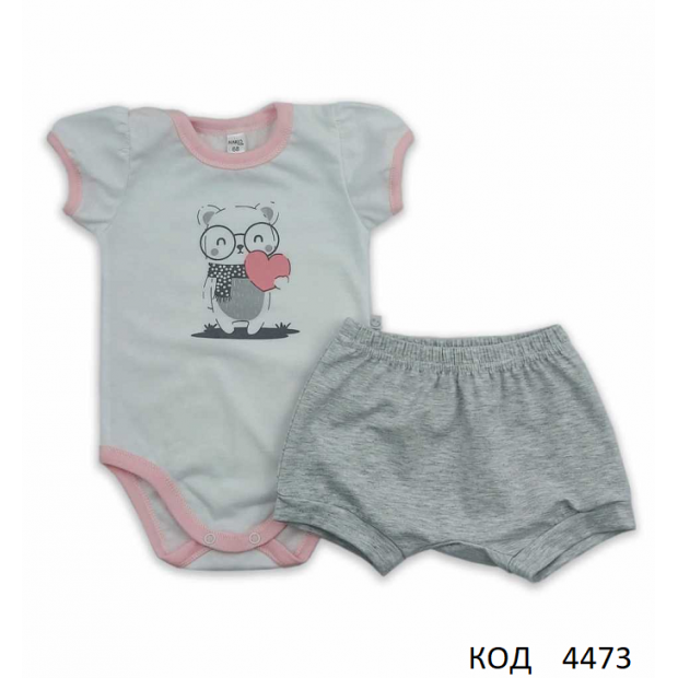 MarioKids Комплект для дівчинки (Боді + шорти)  LOVE   68-86  4 шт