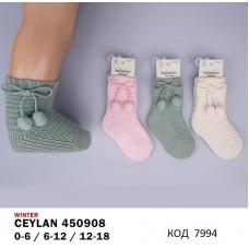 ArtiKatamino Шкарпетки махрові для дівчинки ясельні Щільна ВЯЗКА  450908    0-6/12-18   12(3) шт.